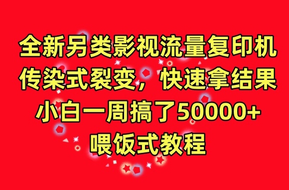 全新另类影视流量复印机，传染式裂变，快速拿结果，小白一周搞了50000+，喂饭式教程 - 白戈学堂-<a href=