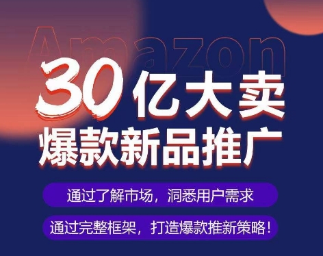 亚马逊·30亿大卖爆款新品推广，可复制、全程案例实操的爆款推新SOP - 白戈学堂-<a href=