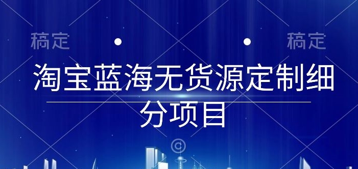 淘宝蓝海无货源定制细分项目，从0到起店实操全流程 - 白戈学堂-<a href=