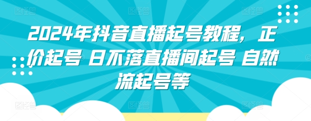 2024年抖音直播起号教程，正价起号 日不落直播间起号 自然流起号等 - 白戈学堂-<a href=