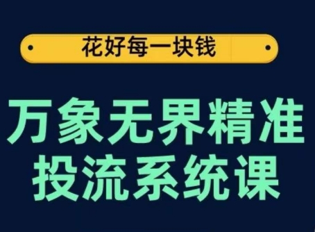 万象无界精准投流系统课，从关键词到推荐，从万象台到达摩盘，从底层原理到实操步骤 - 白戈学堂-<a href=