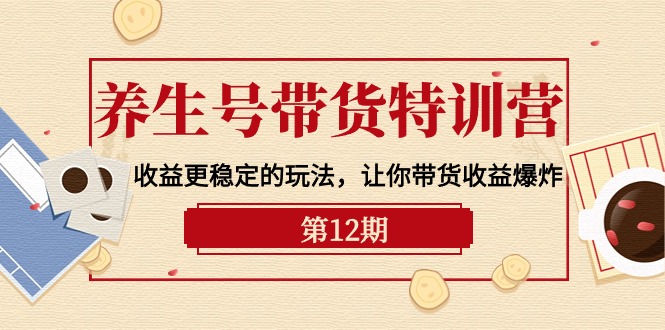 （10110期）养生号带货特训营【12期】收益更稳定的玩法，让你带货收益爆炸-9节直播课 - 白戈学堂-<a href=