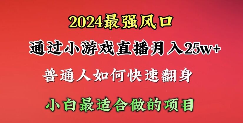 （10020期）2024年最强风口，通过小游戏直播月入25w+单日收益5000+小白最适合做的项目 - 白戈学堂-<a href=