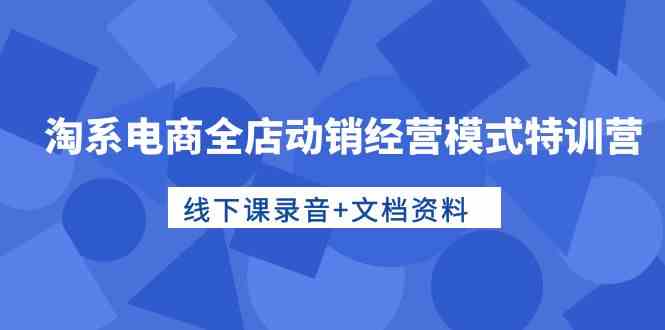 淘系电商全店动销经营模式特训营，线下课录音+文档资料 - 白戈学堂-<a href=