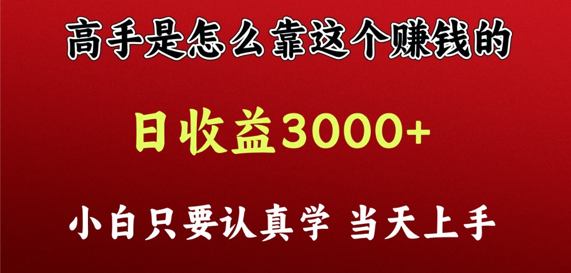 看高手是怎么赚钱的，一天收益至少3000+以上，小白当天上手 - 白戈学堂-<a href=