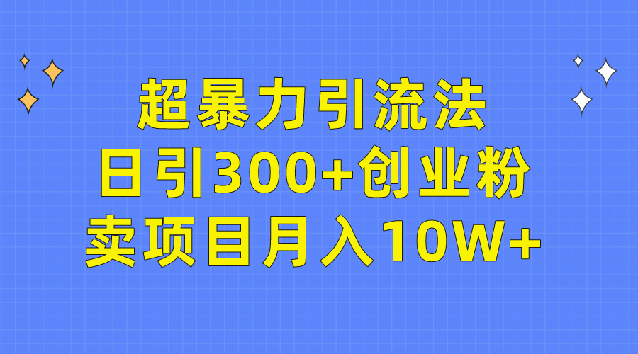 （9954期）超暴力引流法，日引300+创业粉，卖项目月入10W+ - 白戈学堂-<a href=