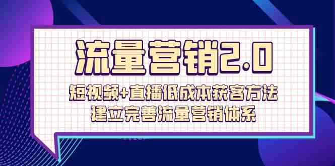 流量营销2.0：短视频+直播低成本获客方法，建立完善流量营销体系（72节） - 白戈学堂-<a href=