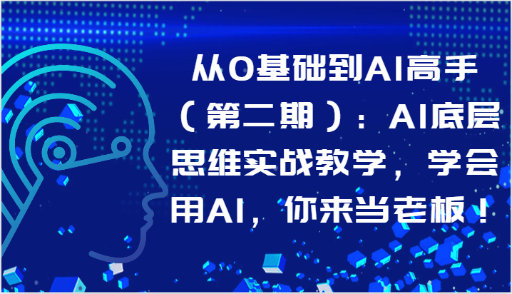 从0基础到AI高手（第二期）：AI底层思维实战教学，学会用AI，你来当老板！ - 白戈学堂-<a href=