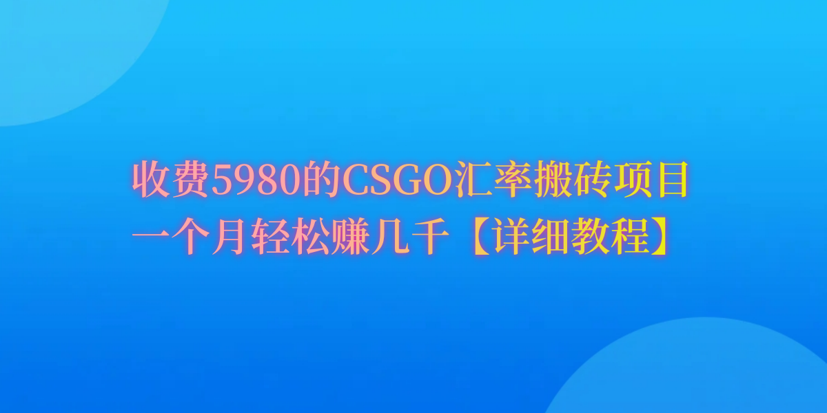 （9776期）CSGO装备搬砖，月综合收益率高达60%，你也可以！ - 白戈学堂-<a href=