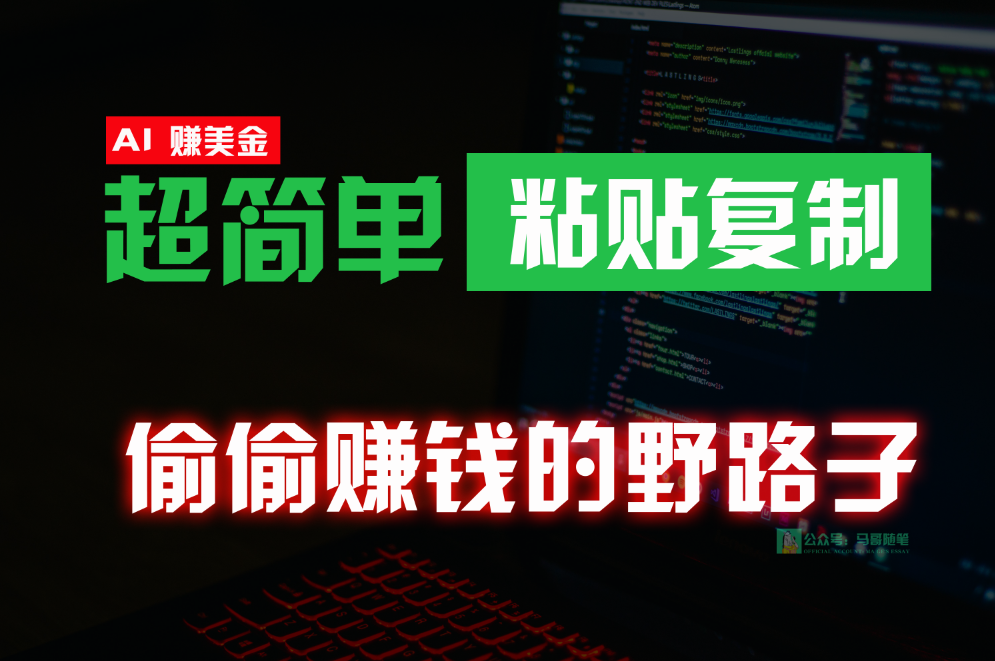 偷偷赚钱野路子，0成本海外淘金，无脑粘贴复制，稳定且超简单，适合副业兼职 - 白戈学堂-<a href=