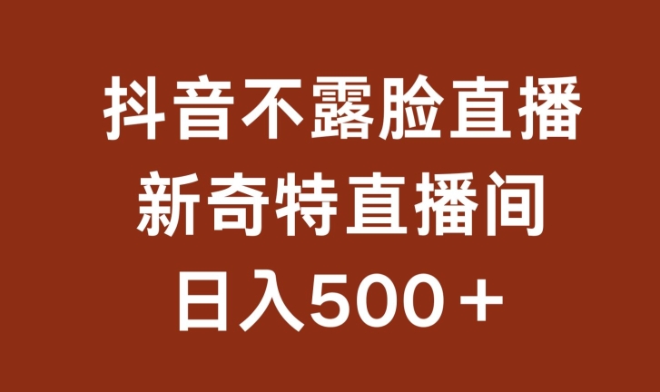 不露脸挂机直播，新奇特直播间，日入500+ - 白戈学堂-<a href=