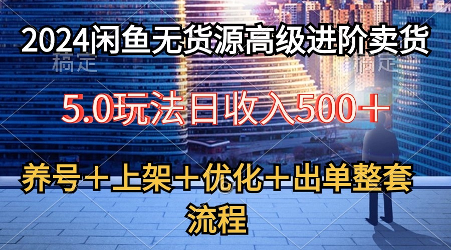 （10332期）2024闲鱼无货源高级进阶卖货5.0，养号＋选品＋上架＋优化＋出单整套流程 - 白戈学堂-<a href=