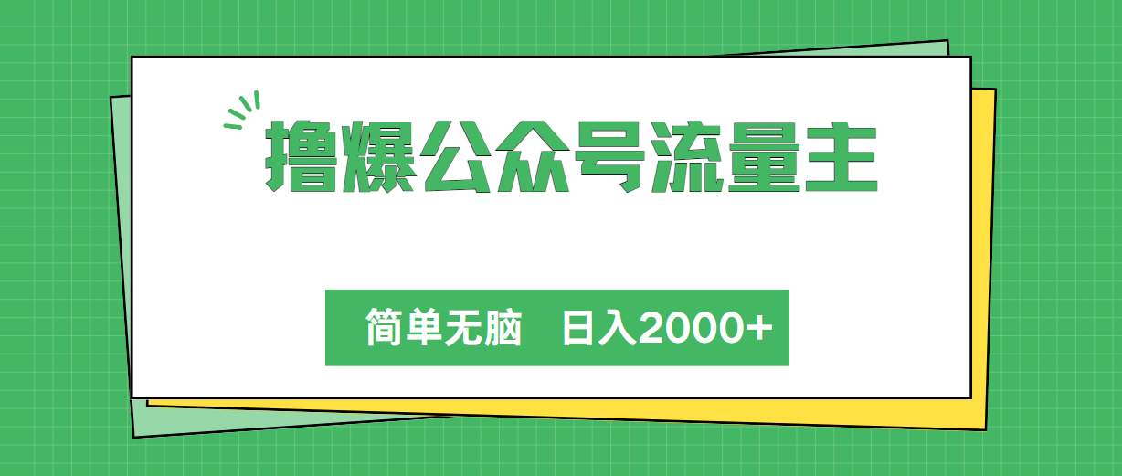 （10310期）撸爆公众号流量主，简单无脑，单日变现2000+ - 白戈学堂-<a href=