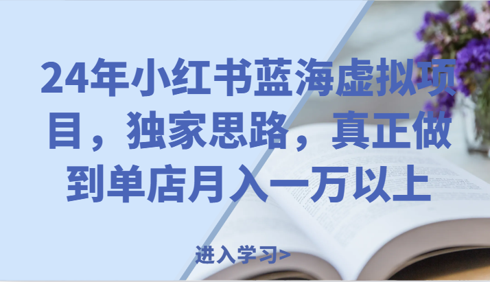 24年小红书蓝海虚拟项目，独家思路，真正做到单店月入一万以上。 - 白戈学堂-<a href=