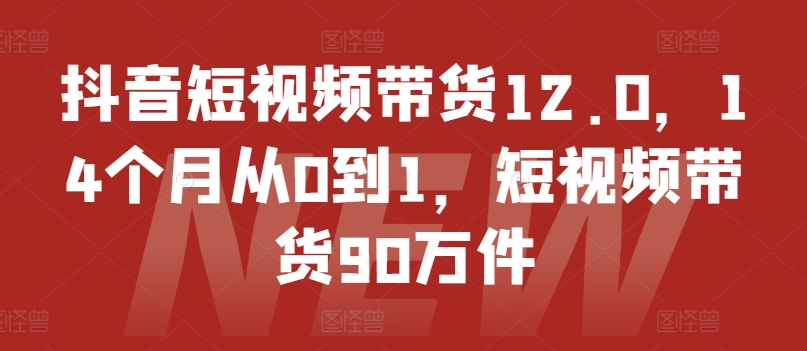 抖音短视频带货12.0，14个月从0到1，短视频带货90万件 - 白戈学堂-<a href=