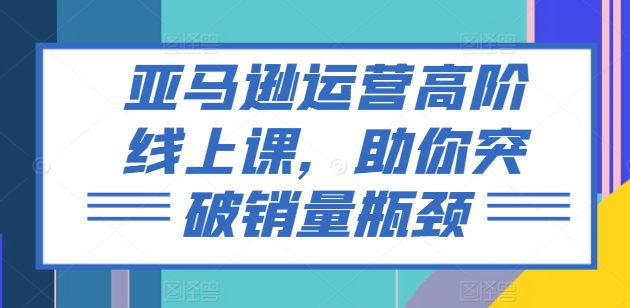 亚马逊运营高阶线上课，助你突破销量瓶颈 - 白戈学堂-<a href=