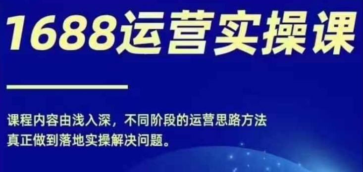 1688实操运营课，零基础学会1688实操运营，电商年入百万不是梦 - 白戈学堂-白戈学堂