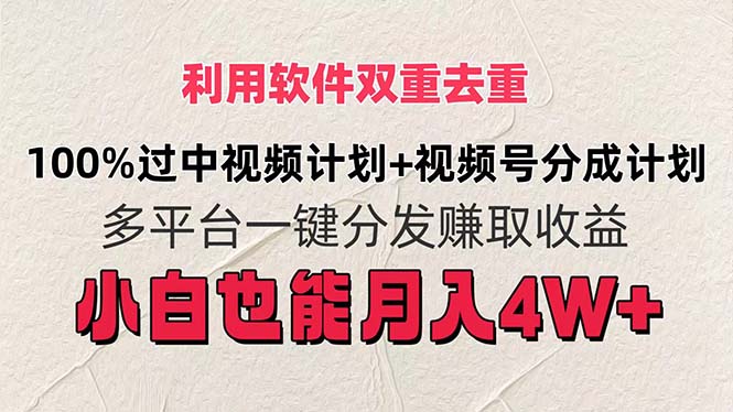 （11862期）利用软件双重去重，100%过中视频+视频号分成计划小白也可以月入4W+ - 白戈学堂-白戈学堂