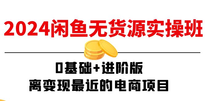 2024闲鱼无货源实操班：0基础+进阶版，离变现最近的电商项目（15节） - 白戈学堂-<a href=