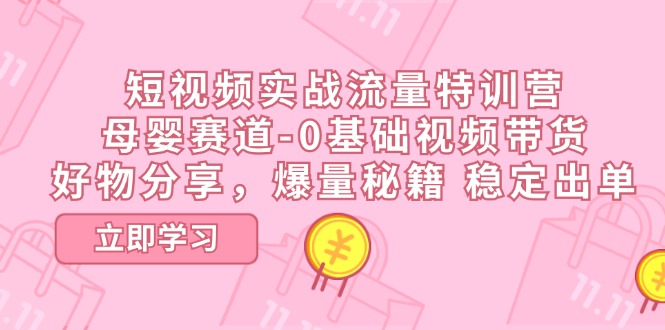 短视频实战流量特训营，母婴赛道-0基础带货，好物分享，爆量秘籍 稳定出单 - 白戈学堂-<a href=