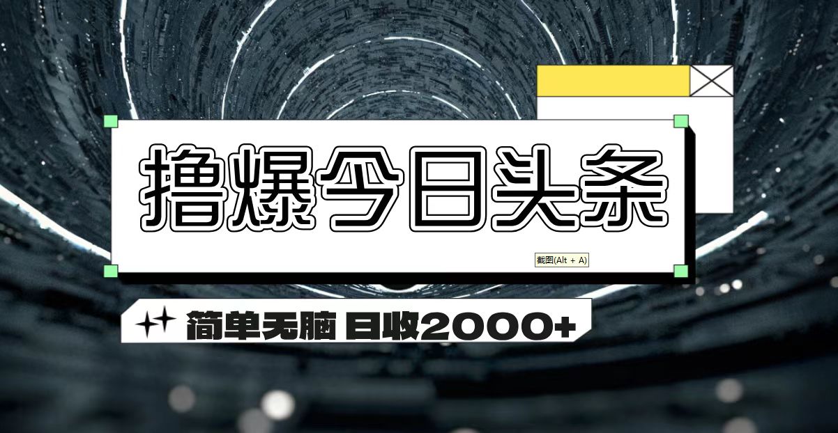 （11665期）撸爆今日头条 简单无脑操作 日收2000+ - 白戈学堂-<a href=