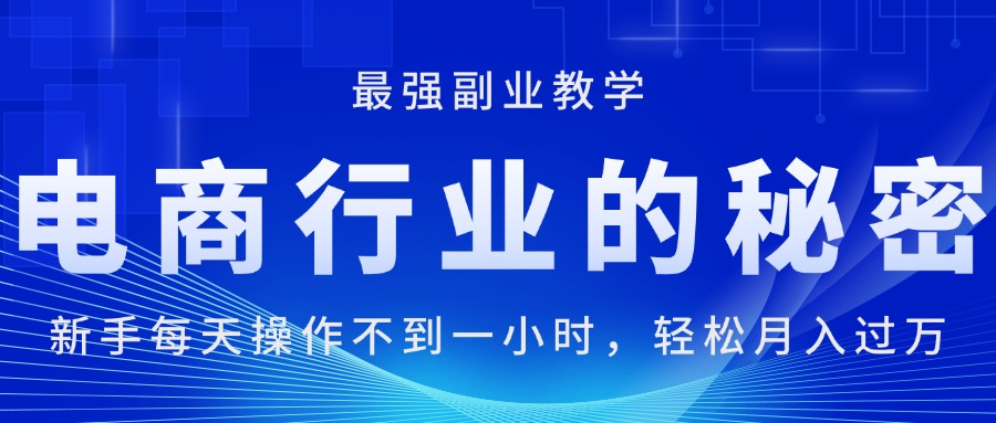 （11427期）电商行业的秘密，新手每天操作不到一小时，月入过万轻轻松松，最强副业… - 白戈学堂-<a href=