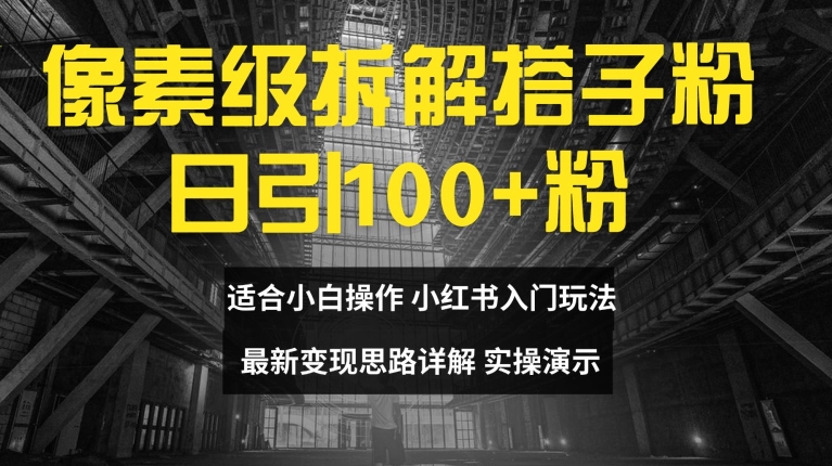 像素级拆解搭子粉，日引100+，小白看完可上手，最新变现思路详解 - 白戈学堂-白戈学堂