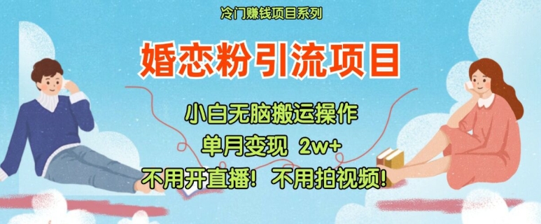 小红书婚恋粉引流，不用开直播，不用拍视频，不用做交付 - 白戈学堂-白戈学堂