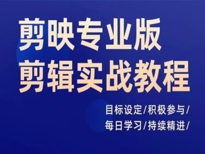 剪映专业版剪辑实战教程，目标设定/积极参与/每日学习/持续精进 - 白戈学堂-白戈学堂