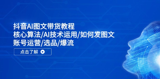 （11958期）抖音AI图文带货教程：核心算法/AI技术运用/如何发图文/账号运营/选品/爆流 - 白戈学堂-白戈学堂