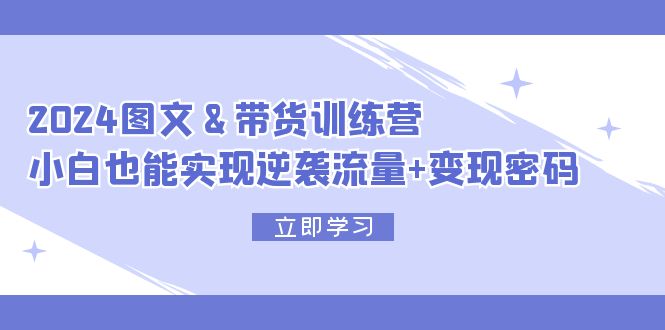 （12137期）2024 图文+带货训练营，小白也能实现逆袭流量+变现密码 - 白戈学堂-白戈学堂