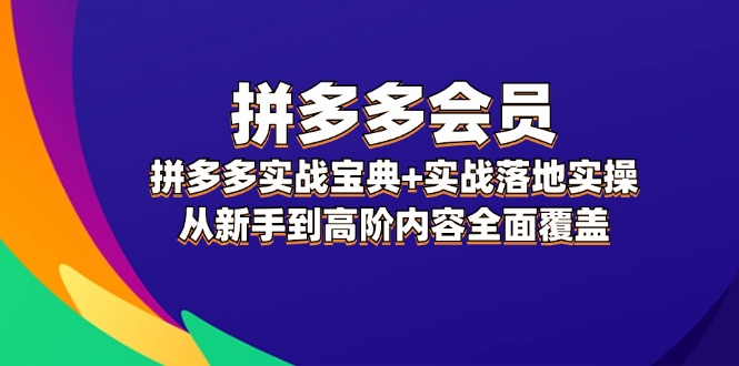 （12056期）拼多多 会员，拼多多实战宝典+实战落地实操，从新手到高阶内容全面覆盖 - 白戈学堂-白戈学堂