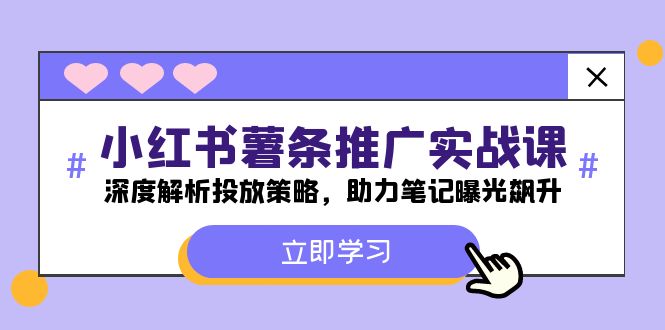 （12289期）小红书-薯 条 推 广 实战课：深度解析投放策略，助力笔记曝光飙升 - 白戈学堂-白戈学堂