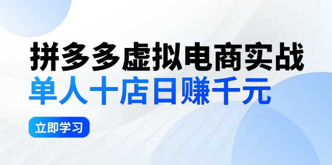 （12326期）拼夕夕虚拟电商实战：单人10店日赚千元，深耕老项目，稳定盈利不求风口 - 白戈学堂-白戈学堂