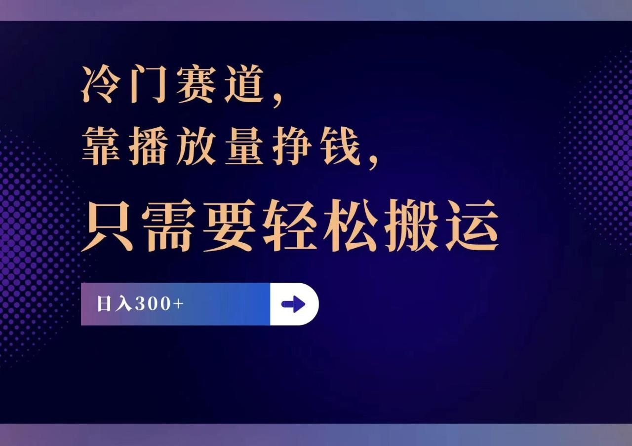 （11965期）冷门赛道，靠播放量挣钱，只需要轻松搬运，日赚300+ - 白戈学堂-白戈学堂