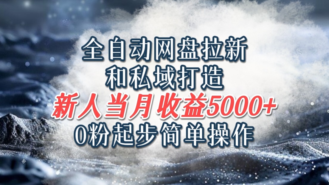 全自动网盘拉新和私域打造，0粉起步简单操作，新人入门当月收益5000以上 - 白戈学堂-白戈学堂