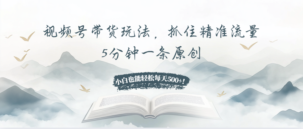 （13492期）视频号带货玩法，抓住精准流量，5分钟一条原创，小白也能轻松每天500+！ - 白戈学堂-白戈学堂