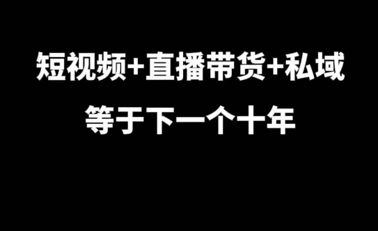 短视频+直播带货+私域等于下一个十年，大佬7年实战经验总结 - 白戈学堂-白戈学堂