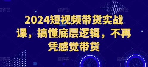 2024短视频带货实战课，搞懂底层逻辑，不再凭感觉带货 - 白戈学堂-白戈学堂