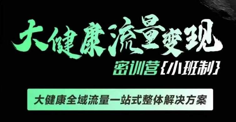 千万级大健康变现课线下课，大健康全域流量一站式整体解决方案 - 白戈学堂-白戈学堂