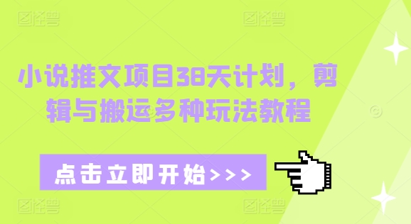 小说推文项目38天计划，剪辑与搬运多种玩法教程 - 白戈学堂-白戈学堂