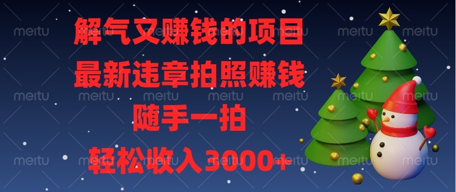 （13804期）解气又赚钱的项目，最新违章拍照赚钱，随手一拍，轻松收入3000+ - 白戈学堂-白戈学堂