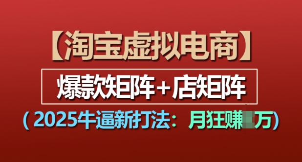 淘宝虚拟电商，2025牛逼新打法：爆款矩阵+店矩阵，月入过万 - 白戈学堂-白戈学堂