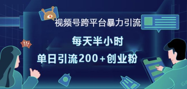 视频号跨平台暴力引流，每天半小时，单日引流200+精准创业粉 - 白戈学堂-白戈学堂