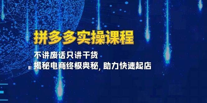 拼多多实操课程：不讲废话只讲干货, 揭秘电商终极奥秘,助力快速起店 - 白戈学堂-白戈学堂