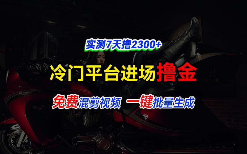 全新冷门平台vivo视频，快速免费进场搞米，通过混剪视频一键批量生成，实测7天撸2300+ - 白戈学堂-白戈学堂