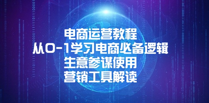 （13877期）电商运营教程：从0-1学习电商必备逻辑, 生意参谋使用, 营销工具解读-白戈学堂