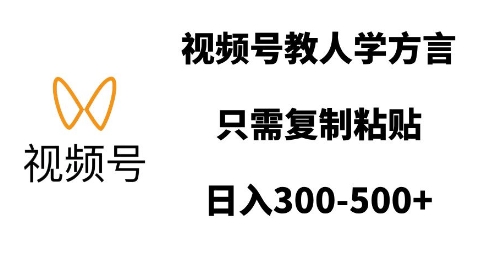 视频号教人学方言，只需复制粘贴，日入多张-白戈学堂