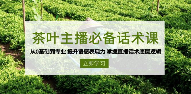 （13961期）茶叶 主播必备话术课 从0基础到专业 提升语感表现力 掌握直播话术底层逻辑-白戈学堂