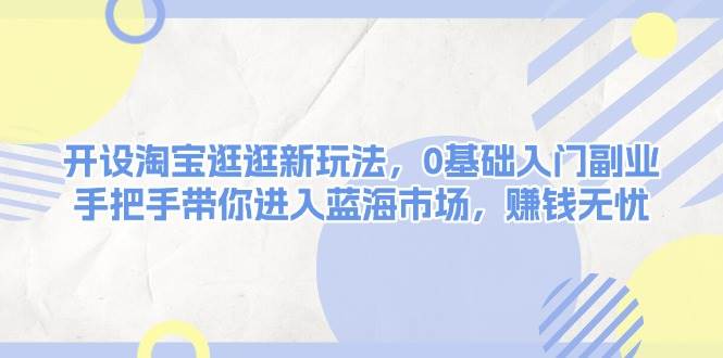 开设淘宝逛逛新玩法，0基础入门副业，手把手带你进入蓝海市场，赚钱无忧-白戈学堂